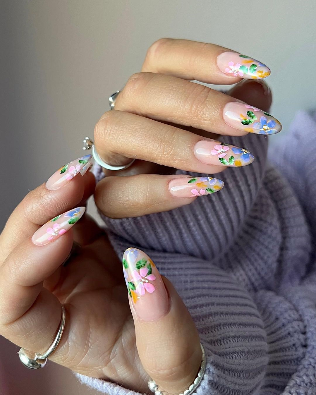 Absolutely Stunning Spring Flowers Nail Designs