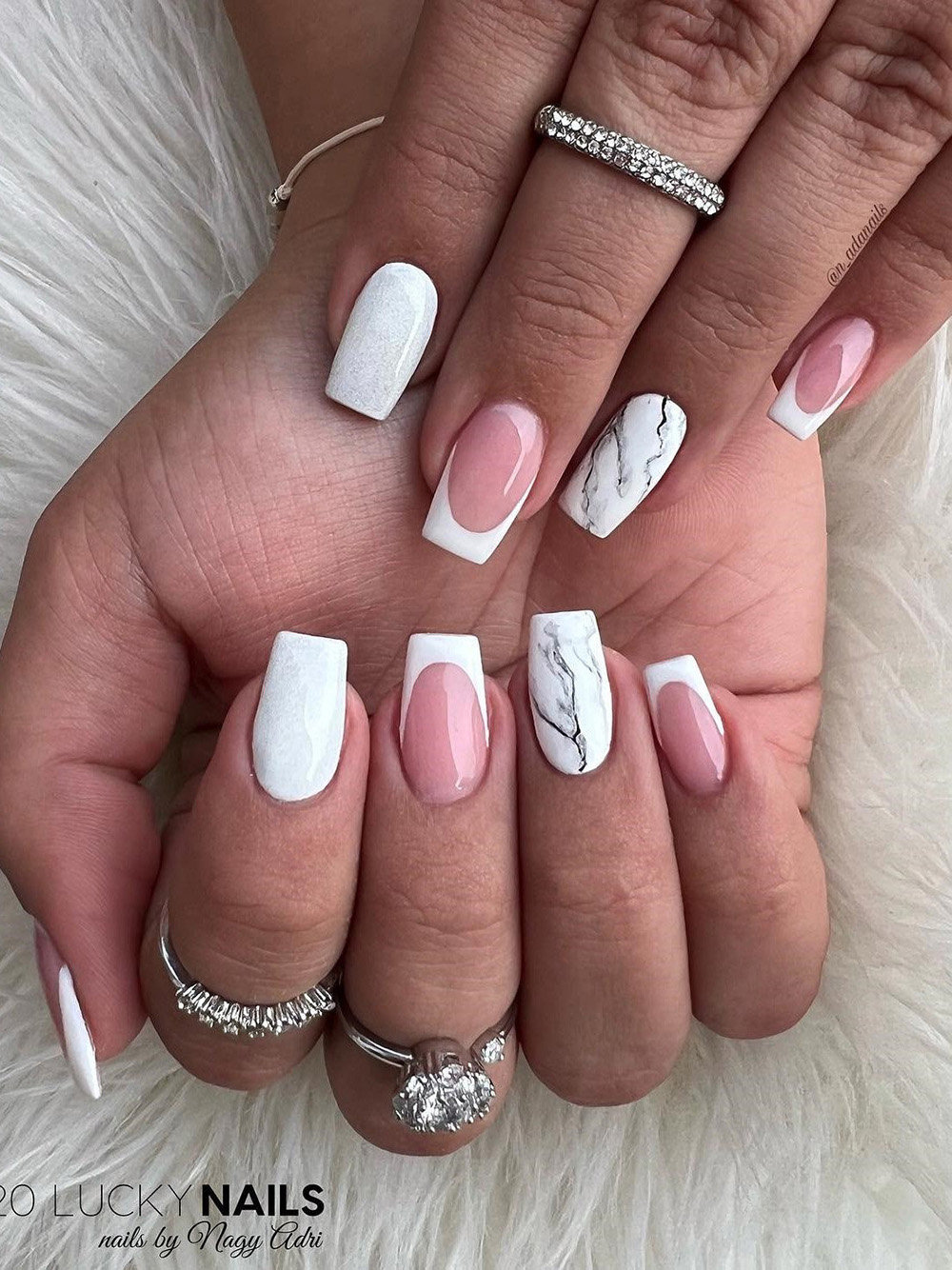 White French Nails and Marble Nail Designs