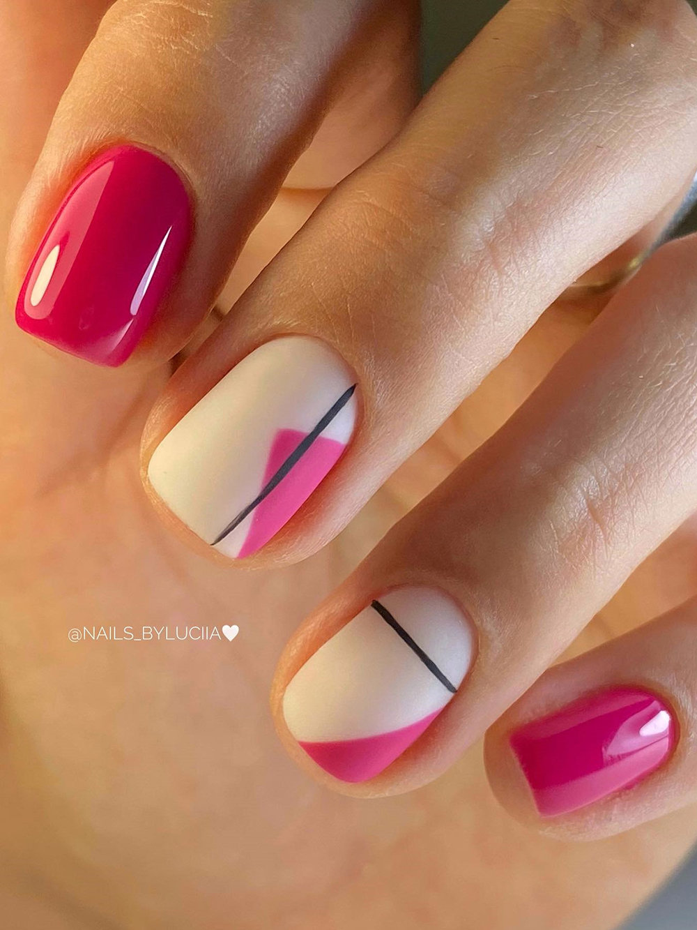 Simple Matte Pink Nail Art
