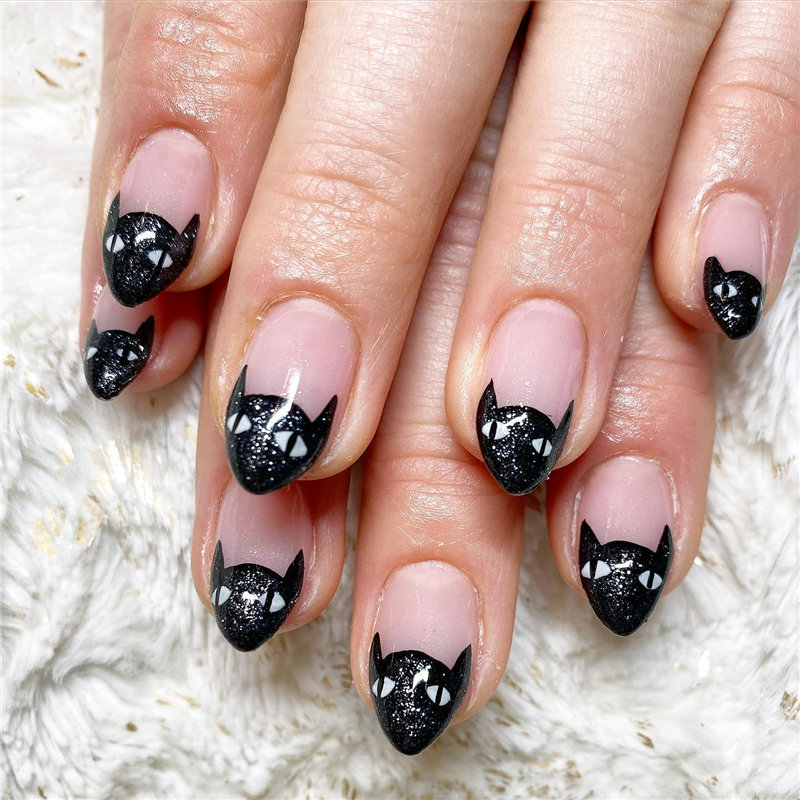 Black Halloween Nail Design