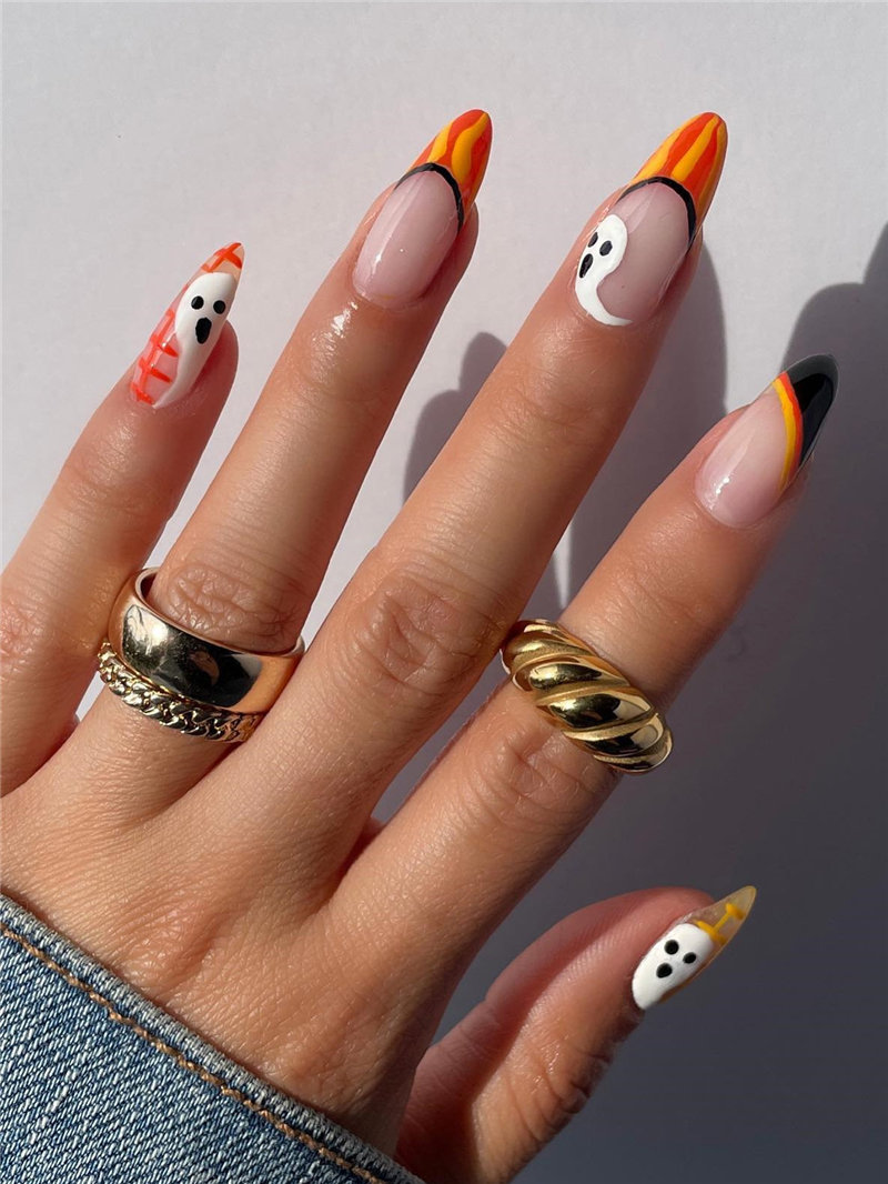 Ghost Nails Design for Halloween