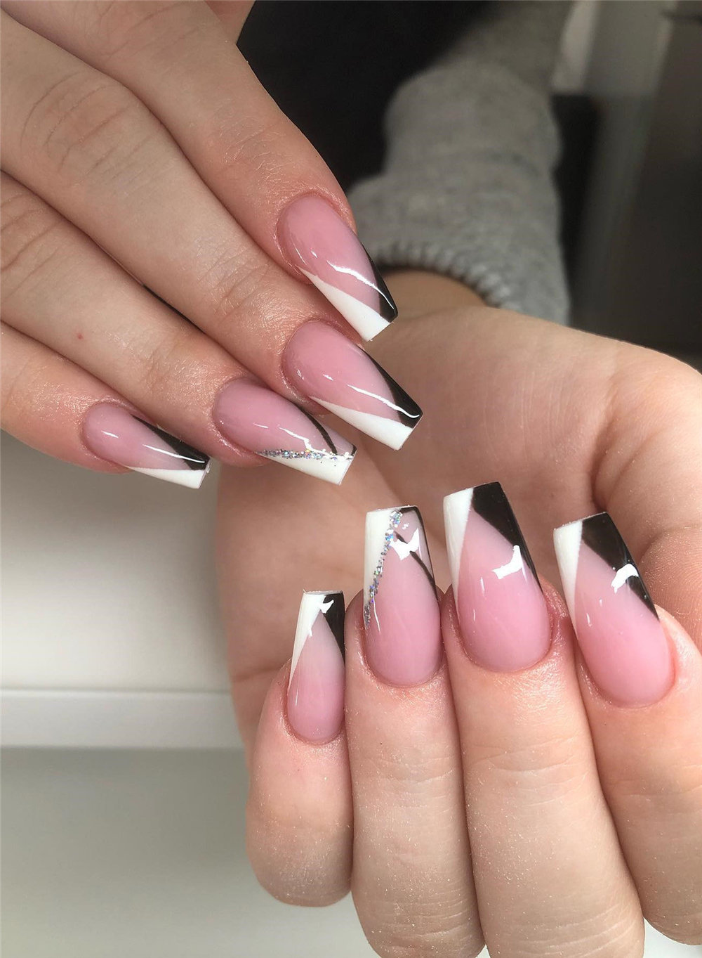 White and Black French Tips