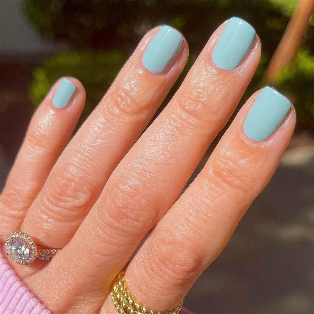 Trendy Blue Ombre Nails