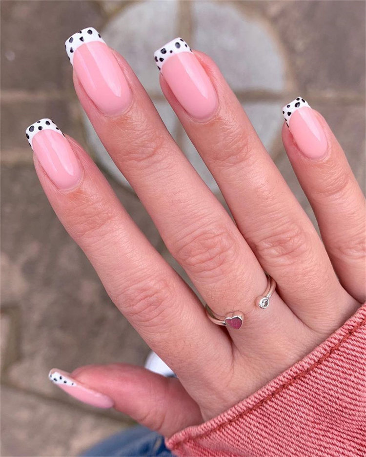 Cute White French Tip Nails Idea