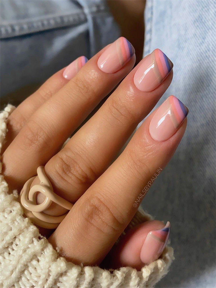 Slanted French Tip Manicure
