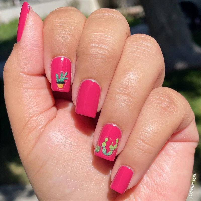 Cute Cactus Nails Design Inspiration