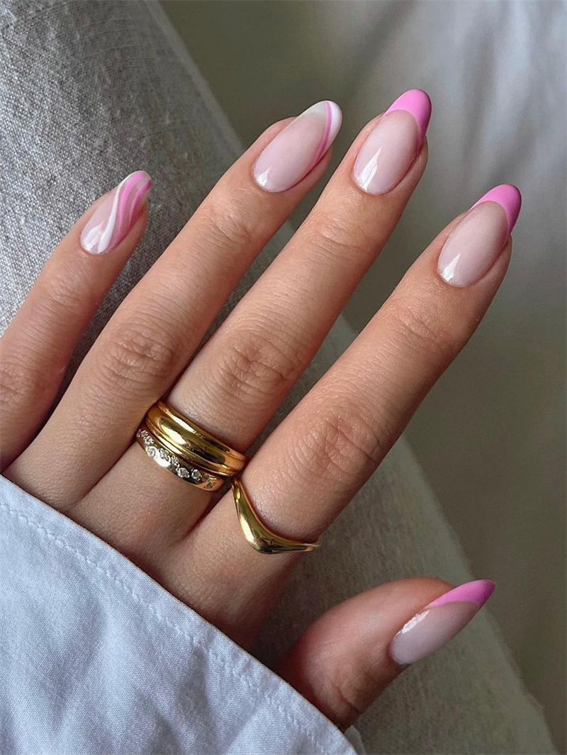 Pretty Pink French Tip Nail Art