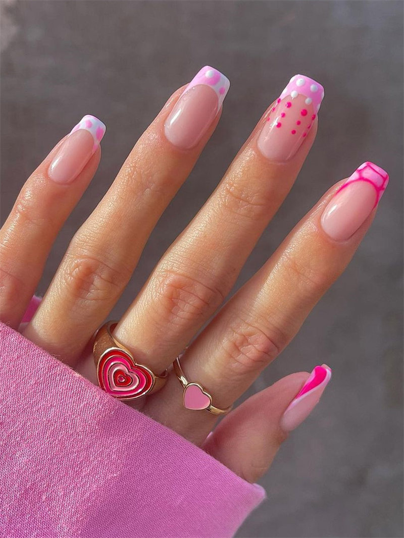 Cute Pink French Manicure