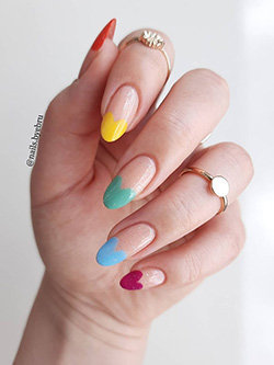 Heart Shape French Tip Nails