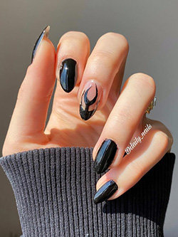 Black Flame Nails Design