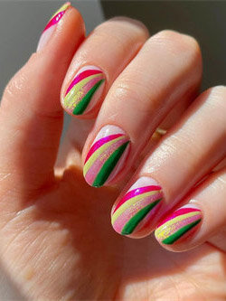 Cute Rainbow Nail Art Idea