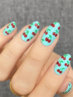 Red Cherry Nails Design