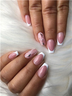 Simple French Nails and Mable Nails
