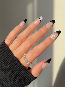 Black French Tip Nails For Halloween