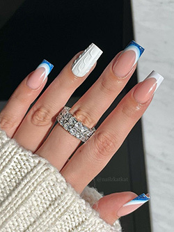 Winter French Nails