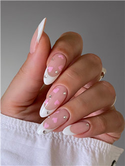 Stylish French Manicure for Valentine's Day