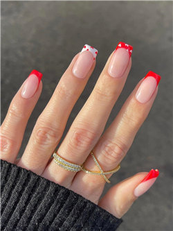 Valentine's Day Red French Tip Nails