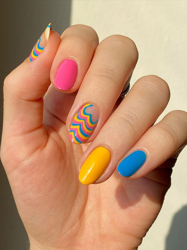Colorful Almond Nails Design